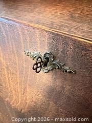 MaxSold Auction: Arts & Crafts Oak Secretary Desk with Drop-Front Writing Surface - Wake Forest (North Carolina, USA) PARTNER MANAGED Downsizing Online Auction - Wait Avenue