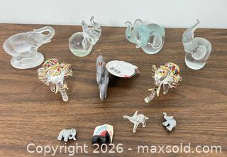 MaxSold Auction: Assorted Elephant Figurines - Glass, Ceramic, Resin, Wood - Wake Forest (North Carolina, USA) PARTNER MANAGED Downsizing Online Auction - Wait Avenue