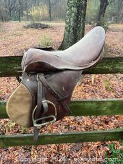 MaxSold Auction: Brown Leather Saddle - Wake Forest (North Carolina, USA) PARTNER MANAGED Downsizing Online Auction - Wait Avenue