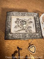 MaxSold Auction: Colony Vintage Jewelry Lot with Box, Charms & Crystal Dish - Wake Forest (North Carolina, USA) PARTNER MANAGED Downsizing Online Auction - Wait Avenue