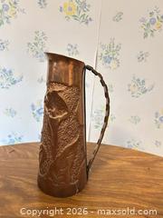 MaxSold Auction: Copper Pitcher, Natural Patina, 9–12 in - Wake Forest (North Carolina, USA) PARTNER MANAGED Downsizing Online Auction - Wait Avenue