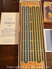 MaxSold Auction: Cribbage Board Set with Multiple Playing Card Decks - Wake Forest (North Carolina, USA) PARTNER MANAGED Downsizing Online Auction - Wait Avenue