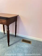MaxSold Auction: Dark Brown Side Table / End Table with Single Drawer - Wake Forest (North Carolina, USA) PARTNER MANAGED Downsizing Online Auction - Wait Avenue