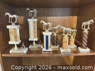 MaxSold Auction: Equestrian Horse Trophies with Engraved Nameplates - Wake Forest (North Carolina, USA) PARTNER MANAGED Downsizing Online Auction - Wait Avenue