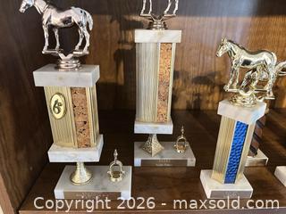 MaxSold Auction: Equestrian Horse Trophies with Engraved Nameplates - Wake Forest (North Carolina, USA) PARTNER MANAGED Downsizing Online Auction - Wait Avenue