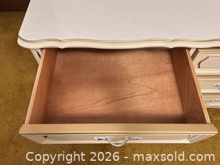 MaxSold Auction: French Provincial 6-Drawer Dresser, Cream/Ivory with Gold Trim - Wake Forest (North Carolina, USA) PARTNER MANAGED Downsizing Online Auction - Wait Avenue