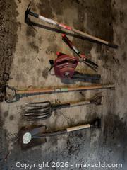 MaxSold Auction: Garden Tools Assortment: Shovel, Fork, Pruners, Blower, Axe - Wake Forest (North Carolina, USA) PARTNER MANAGED Downsizing Online Auction - Wait Avenue