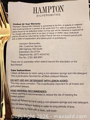 MaxSold Auction: Hampton Silversmiths- Gold-Plated Stainless Flatware - Wake Forest (North Carolina, USA) PARTNER MANAGED Downsizing Online Auction - Wait Avenue