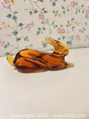 MaxSold Auction: Hand-Blown Amber Glass Rabbit Figurine - Wake Forest (North Carolina, USA) PARTNER MANAGED Downsizing Online Auction - Wait Avenue