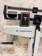 MaxSold Auction: Health o meter Mechanical Physician Beam Scale with Integrated Height Rod - Wake Forest (North Carolina, USA) PARTNER MANAGED Downsizing Online Auction - Wait Avenue