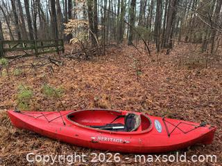 MaxSold Auction: Heritage Perception Sit-in Kayak, Red - Wake Forest (North Carolina, USA) PARTNER MANAGED Downsizing Online Auction - Wait Avenue