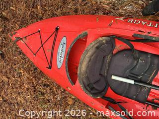 MaxSold Auction: Heritage Perception Sit-in Kayak, Red - Wake Forest (North Carolina, USA) PARTNER MANAGED Downsizing Online Auction - Wait Avenue