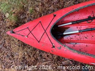 MaxSold Auction: Heritage Perception Sit-in Kayak, Red - Wake Forest (North Carolina, USA) PARTNER MANAGED Downsizing Online Auction - Wait Avenue