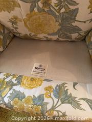 MaxSold Auction: Hickory Chair Wingback Chair, Yellow Floral Upholstery - Wake Forest (North Carolina, USA) PARTNER MANAGED Downsizing Online Auction - Wait Avenue