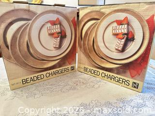 MaxSold Auction: LNT Beaded Rim Plastic/Resin Charger Plates, 13 in (8 pcs) - Wake Forest (North Carolina, USA) PARTNER MANAGED Downsizing Online Auction - Wait Avenue