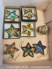MaxSold Auction: Lot of 8 Cloisonné-Style Metal Christmas Ornaments - Wake Forest (North Carolina, USA) PARTNER MANAGED Downsizing Online Auction - Wait Avenue
