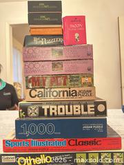 MaxSold Auction: Lot of Jigsaw Puzzles & Games — Whitman, Sports Illustrated, Hallmark - Wake Forest (North Carolina, USA) PARTNER MANAGED Downsizing Online Auction - Wait Avenue
