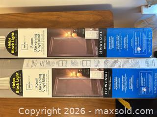 MaxSold Auction: Mainstays Vinyl Blinds 31 in W x 72 in L - Pair - Wake Forest (North Carolina, USA) PARTNER MANAGED Downsizing Online Auction - Wait Avenue