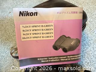 MaxSold Auction: Nikon Binoculars with Case, Strap and Instruction Manual - Wake Forest (North Carolina, USA) PARTNER MANAGED Downsizing Online Auction - Wait Avenue