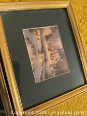 MaxSold Auction: Pair of Framed Wall Art Landscapes in Gold Frames, 8 x 10 - Wake Forest (North Carolina, USA) PARTNER MANAGED Downsizing Online Auction - Wait Avenue