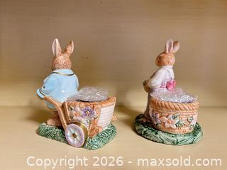 MaxSold Auction: Pair of Small Pastel Easter Rabbit Figurines - Wake Forest (North Carolina, USA) PARTNER MANAGED Downsizing Online Auction - Wait Avenue