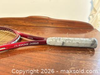 MaxSold Auction: Prince CTS Response Oversize Tennis Racket, Red/Burgundy - Wake Forest (North Carolina, USA) PARTNER MANAGED Downsizing Online Auction - Wait Avenue