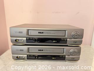 MaxSold Auction: RCA VCR / VHS Player Lot of 2, Silver/Gray - Wake Forest (North Carolina, USA) PARTNER MANAGED Downsizing Online Auction - Wait Avenue