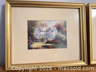 MaxSold Auction: Set of 2 Framed Landscape Prints with Gold Frames - Wake Forest (North Carolina, USA) PARTNER MANAGED Downsizing Online Auction - Wait Avenue