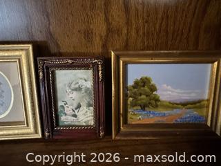 MaxSold Auction: Set of 4 Framed Miniature Landscape & Bird Artwork - Wake Forest (North Carolina, USA) PARTNER MANAGED Downsizing Online Auction - Wait Avenue