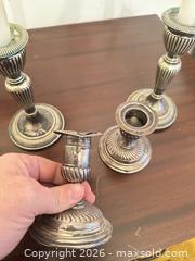MaxSold Auction: Set of 4 Silver-Plated Victorian Candlesticks - Wake Forest (North Carolina, USA) PARTNER MANAGED Downsizing Online Auction - Wait Avenue