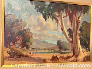 MaxSold Auction: Signed Oil on Canvas Landscape Painting, Framed - Wake Forest (North Carolina, USA) PARTNER MANAGED Downsizing Online Auction - Wait Avenue