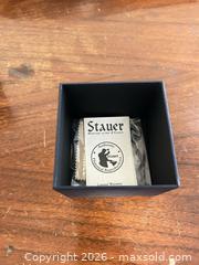 MaxSold Auction: Stauer Gold Tone Quartz Wrist Watch with Croc-Embossed Leather Strap - Wake Forest (North Carolina, USA) PARTNER MANAGED Downsizing Online Auction - Wait Avenue