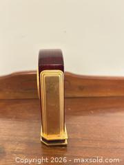 MaxSold Auction: Veneer Wood & Brass Mantel / Desk Clock — Quartz - Wake Forest (North Carolina, USA) PARTNER MANAGED Downsizing Online Auction - Wait Avenue