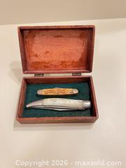MaxSold Auction: Vintage-Style Mother-of-Pearl & Bone Pocket Cutter with Wood Box - Wake Forest (North Carolina, USA) PARTNER MANAGED Downsizing Online Auction - Wait Avenue