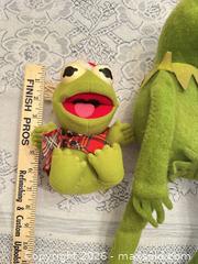 MaxSold Auction: Vintage Fisher Price Kermit the Frog Plush Lot — Large 18" & Small 6" - Wake Forest (North Carolina, USA) PARTNER MANAGED Downsizing Online Auction - Wait Avenue