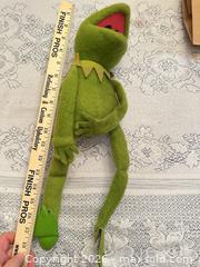 MaxSold Auction: Vintage Fisher Price Kermit the Frog Plush Lot — Large 18" & Small 6" - Wake Forest (North Carolina, USA) PARTNER MANAGED Downsizing Online Auction - Wait Avenue