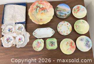 MaxSold Auction: Vintage Porcelain Floral & Scenic Multicolor Dishware Lot (11+) - Wake Forest (North Carolina, USA) PARTNER MANAGED Downsizing Online Auction - Wait Avenue