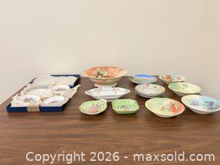 MaxSold Auction: Vintage Porcelain Floral & Scenic Multicolor Dishware Lot (11+) - Wake Forest (North Carolina, USA) PARTNER MANAGED Downsizing Online Auction - Wait Avenue
