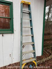 MaxSold Auction: Werner Fiberglass A-Frame Step Ladder with Aluminum Rungs - Wake Forest (North Carolina, USA) PARTNER MANAGED Downsizing Online Auction - Wait Avenue