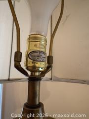 MaxSold Auction: White/Cream Table Lamp with Blue Decorative Band - Wake Forest (North Carolina, USA) PARTNER MANAGED Downsizing Online Auction - Wait Avenue