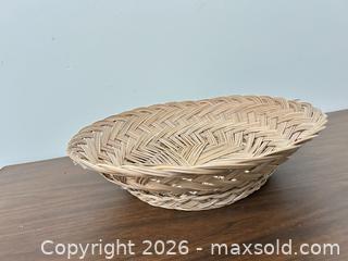 MaxSold Auction: Wicker & Rattan Decorative Basket Lot with Tray, Ducks, Lined Basket - Wake Forest (North Carolina, USA) PARTNER MANAGED Downsizing Online Auction - Wait Avenue