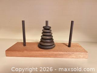 MaxSold Auction: Wooden Tower of Hanoi Puzzle - Wake Forest (North Carolina, USA) PARTNER MANAGED Downsizing Online Auction - Wait Avenue