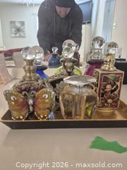MaxSold Auction: Collection of Decorative Glass Perfume Bottles and Tray - Ajax (Ontario, Canada) PARTNER MANAGED Downsizing Online Auction - Grainger Crescent