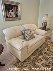 MaxSold Auction: Good Quality and Comfortable Off-White Leather 2 Seater Love Set (Lot 2 of 2) - Ajax (Ontario, Canada) PARTNER MANAGED Downsizing Online Auction - Grainger Crescent