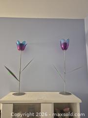 MaxSold Auction: Pair of Metal Tulip Candle Holders - Ajax (Ontario, Canada) PARTNER MANAGED Downsizing Online Auction - Grainger Crescent