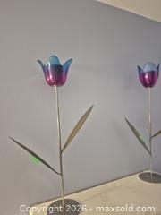 MaxSold Auction: Pair of Metal Tulip Candle Holders - Ajax (Ontario, Canada) PARTNER MANAGED Downsizing Online Auction - Grainger Crescent