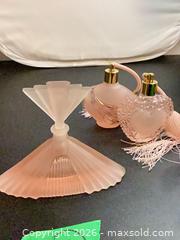 MaxSold Auction: Set of 3 Pink Glass Perfume Atomizers, Vintage / Retro - Ajax (Ontario, Canada) PARTNER MANAGED Downsizing Online Auction - Grainger Crescent