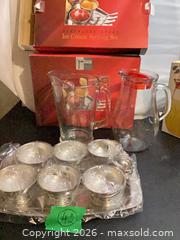 MaxSold Auction: Stainless Steel Ice Cream Cups Set with Serving Tray & Glass Pitcher - Ajax (Ontario, Canada) PARTNER MANAGED Downsizing Online Auction - Grainger Crescent