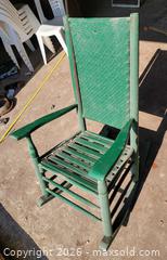 MaxSold Auction: Mid-Century Wicker Back Rocking Chair Solid Wood - East Cocalico Township (Pennsylvania, USA) SELLER MANAGED Downsizing Online Auction - Stevens Road