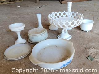 MaxSold Auction: Vintage Milk Glass Mixed Lot  - East Cocalico Township (Pennsylvania, USA) SELLER MANAGED Downsizing Online Auction - Stevens Road